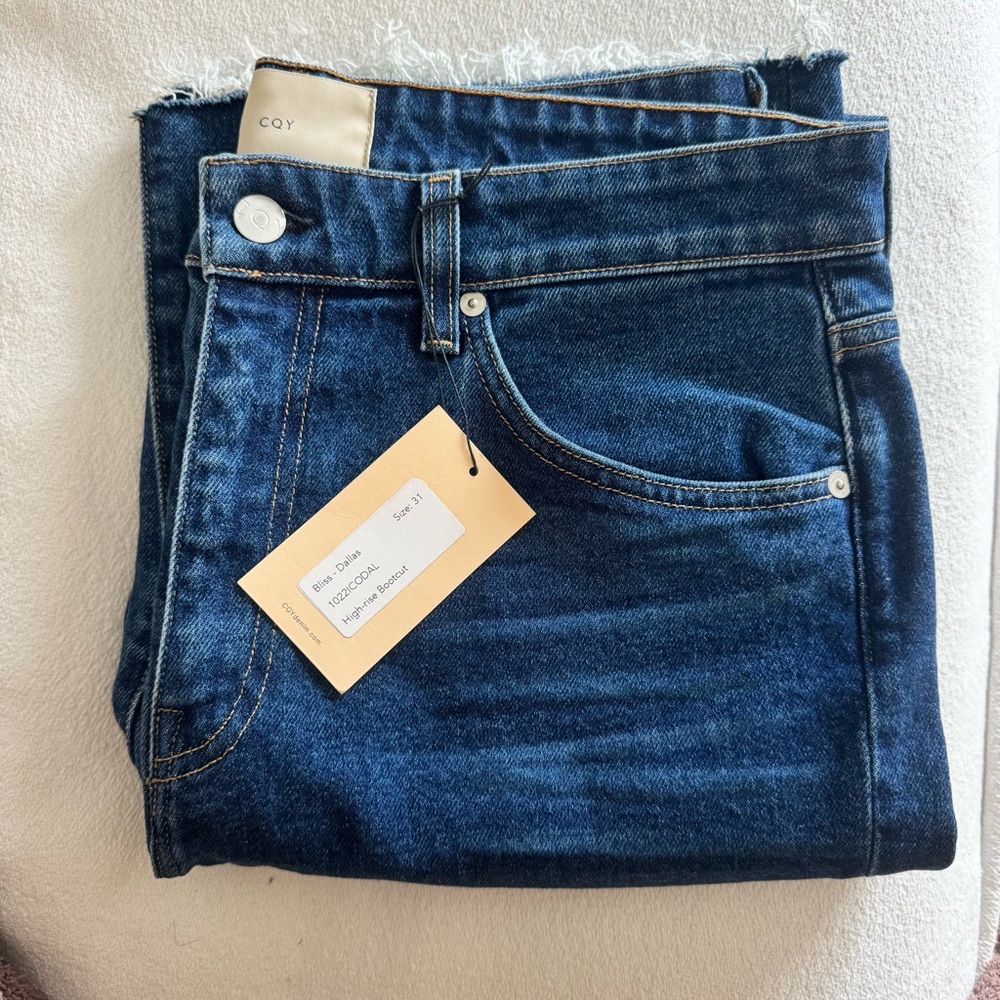 NWT CQY denim high-rise bootcut jeans